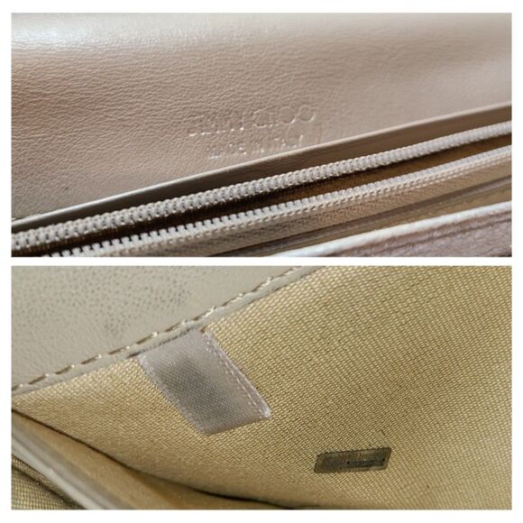 Jimmy Choo (Authentic) Silver Metallic Leather Star Studded Wallet w/ Box & COA - Picture 8 of 10